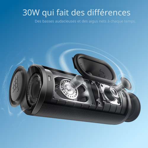 Enceinte Portable D'extérieur Mirtune C3 30 W Ipx7 – Noir
