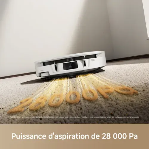 Aspirateur robot MOVA S70 ROLLER BLANC vue de profil