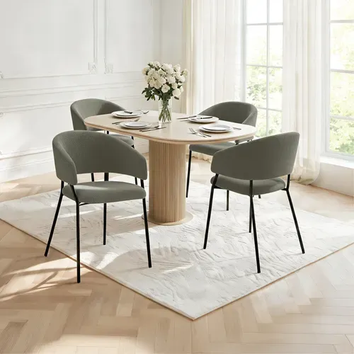 Lot De 6 Chaises De Salle à Manger, Pieds En Métal, Avec Dossier, Style Industriel Gris Foncé