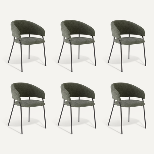 Lot De 6 Chaises De Salle à Manger, Pieds En Métal, Avec Dossier, Style Industriel Gris Foncé