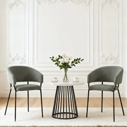 Lot De 6 Chaises De Salle à Manger, Pieds En Métal, Avec Dossier, Style Industriel Gris Foncé