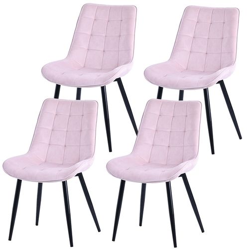Lot De 4 Chaises à Manger - Chaises De Salle à Manger, Chaise De Bureau, Tabouret - Rose