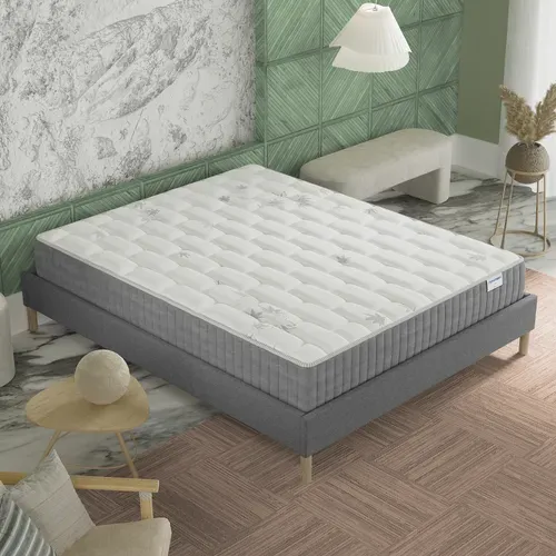 Matelas ressorts ensachés 160x200 cm GALICE - Accueil mémoire de forme épaisseur 25 cm