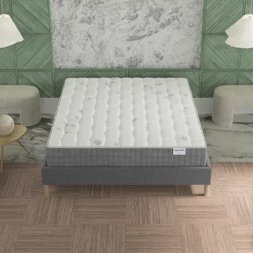 Matelas ressorts ensachés 160x200 cm GALICE - Accueil mémoire de forme épaisseur 25 cm