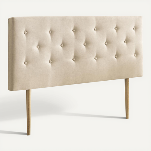 Tête De Lit 140x100 Cm, Capitonnée Tissu blanc, Epaisseur 8 Cm