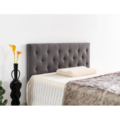 Tête De Lit 160x100 Cm, Capitonnée Tissu Gris, Epaisseur 8 Cm