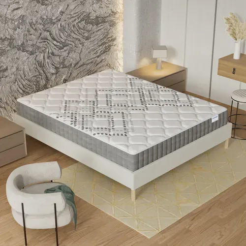 Matelas Ressorts Ensachés 90x200 cm ELIHA - Accueil Mousse, 20 cm D'épaisseur