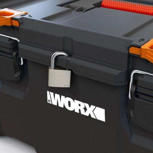 Boîte à Outils Empilable Stack N Roll - 48 X 33 X 26 Cm, Noire Avec Insert Orange