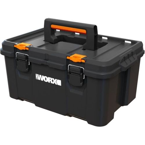 Boîte à Outils Empilable Stack N Roll - 48 X 33 X 26 Cm, Noire Avec Insert Orange