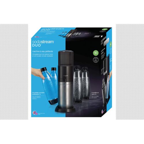 Machine duo noire SODASTREAM Pack 2 carafes + 2 bouteilles