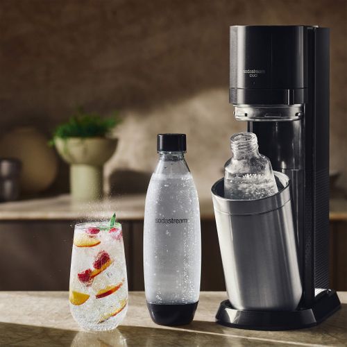 Machine duo noire SODASTREAM Pack 2 carafes + 2 bouteilles