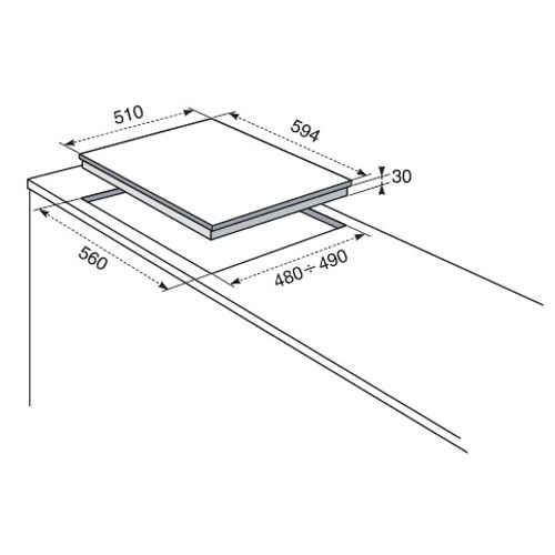 Plaque Gaz Encastrable Rgg 6243 Lox Acier Inoxydable Gaz 4 Foyers