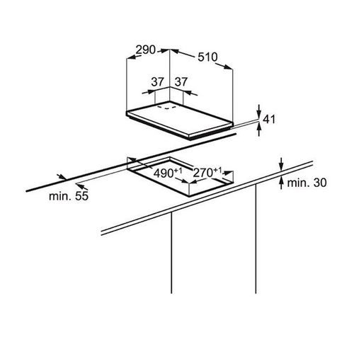 Table Domino Gaz 29cm Inox - Egg3322nvx