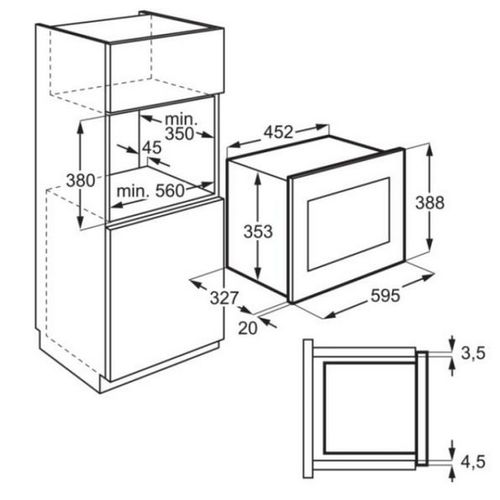 Micro-ondes Encastrable 20l 700w Noir - Lms2203emx