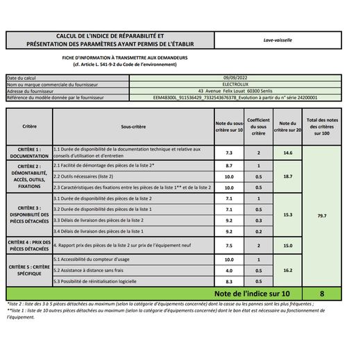 Lave-vaisselle 60cm 14 Couverts 46db Tout Intégrable - Eem48300l