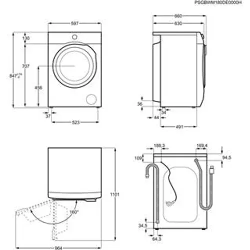 Lave-linge Frontal Pose Libre 10 Kg 1400 Trs/mn - L6fbi147p