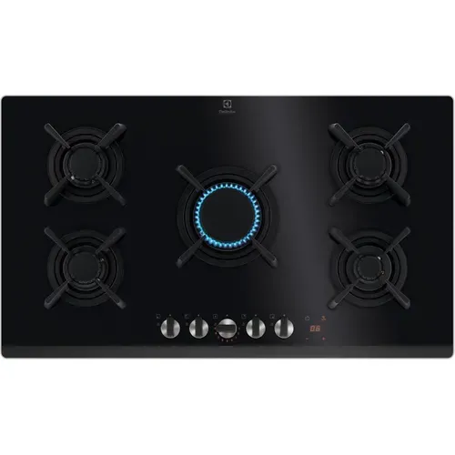 Plaque de cuisson Verre 5 foyers Gaz 88 cm - Kgg953753k