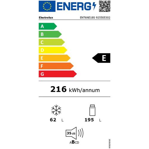 Refrigerateur Congelateur En Bas  Ent6ne18s Encastrable 178 Cm