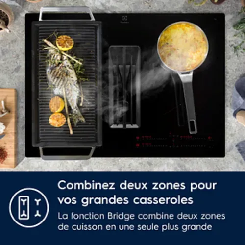 Table induction aspirante ELECTROLUX KCC73443 71 cm