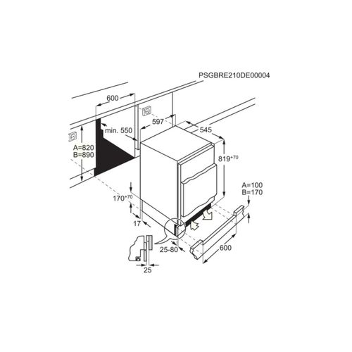 Réfrigérateur table top encastrable 111l 82 cm - Lfb3ae82r