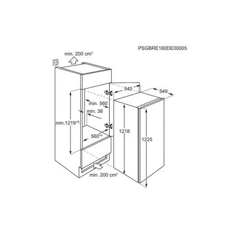 Réfrigérateur Intégrable 1 Porte 122 cm - Erb3de12s