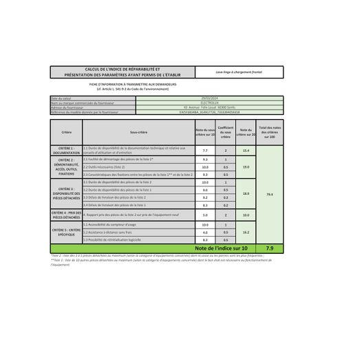 Lave-linge 8 kg 1400 trs/mn - Ew5f6834ba