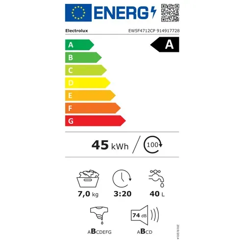 Lave-linge Frontal 7kg 1200 Tours/min Ew5f4712cp