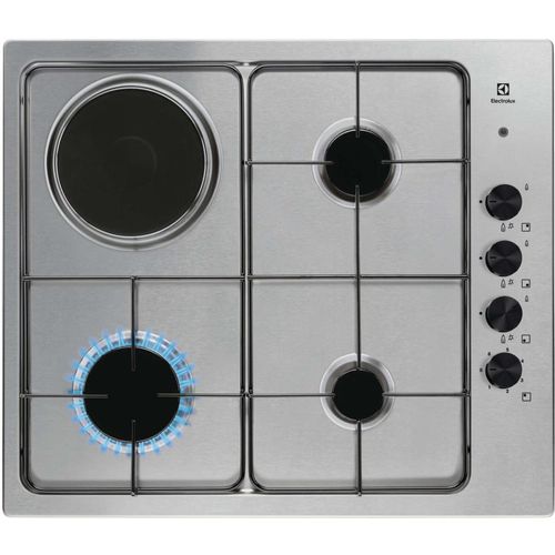 Plaque Mixte 3 foyers gaz + 1 électrique Inox - Egl62821ox