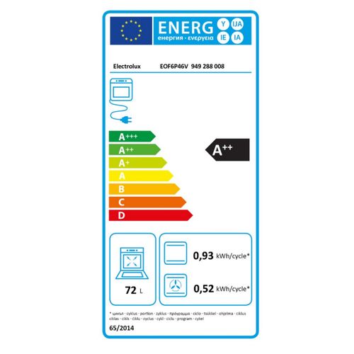 Four Intégrable Multifonction 72l 60cm Pyrolyse Blanc - Eof6p46v1