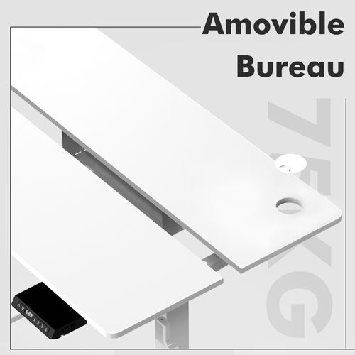 Bureau Assis Debout 140x70cm,fonction Mémoire Et Anti-collision,port USB Et Type C,70-119cm