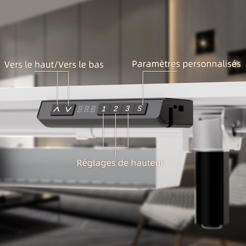 Bureau Assis Debout 140x70cm,fonction Mémoire Et Anti-collision,port USB Et Type C,70-119cm