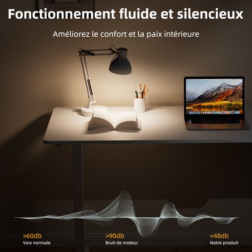 Bureau Assis Debout 140x70cm,fonction Mémoire Et Anti-collision,port USB Et Type C,70-119cm