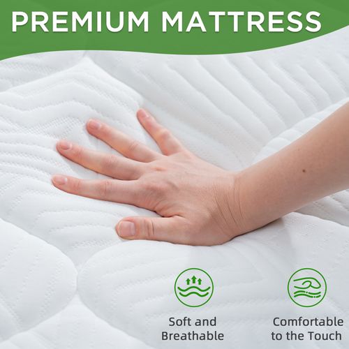 Matelas à Ressorts 90x200cm, 25cm Épaisseur, Matelas 7 Zones