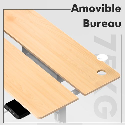 Bureau Assis Debout 140x70cm,fonction Mémoire Et Anti-collision,port USB Et Type C,70-119cm