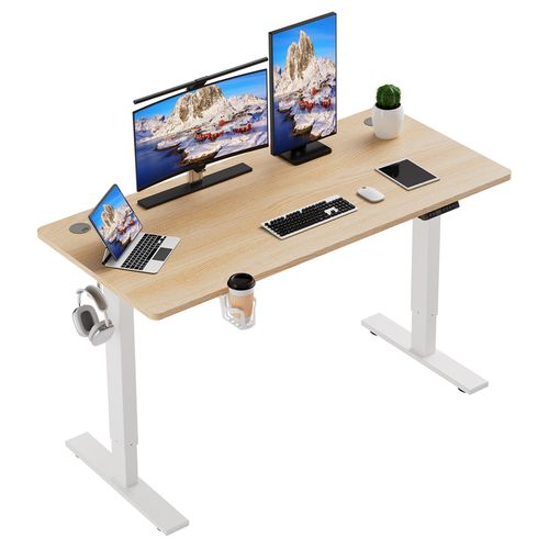 Bureau Assis Debout 140x70cm,fonction Mémoire Et Anti-collision,port USB Et Type C,70-119cm