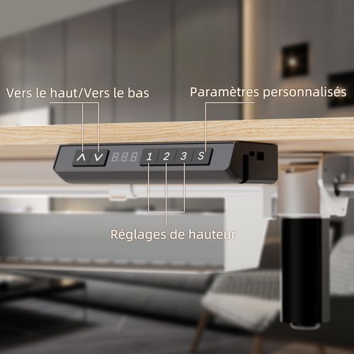 Bureau Assis Debout 140x70cm,fonction Mémoire Et Anti-collision,port USB Et Type C,70-119cm