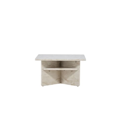 Table Basse Effet Marbre "alesund " 75cm Beige