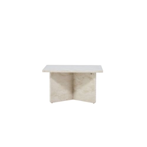 Table Basse Effet Marbre "alesund " 75cm Beige