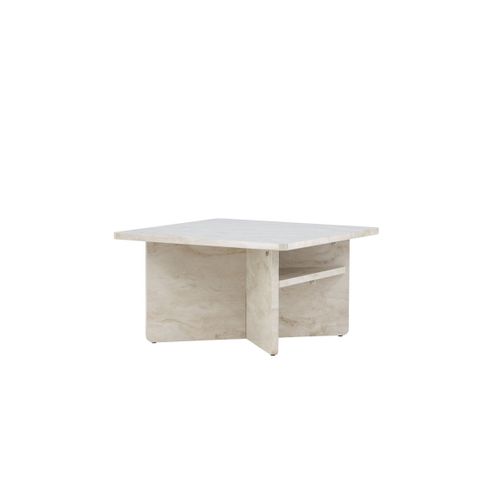 Table Basse Effet Marbre "alesund " 75cm Beige