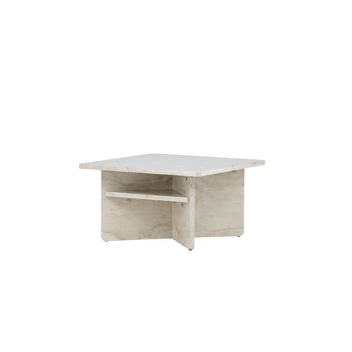 Table Basse Effet Marbre "alesund " 75cm Beige