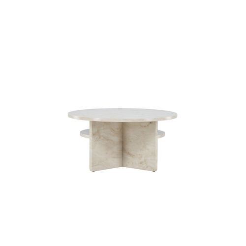 Table Basse Effet Marbre "alesund " 85cm Beige