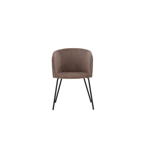 Chaise En Velours Côtelé "berit" 78cm Marron