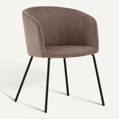 Chaise En Velours Côtelé "berit" 78cm Marron