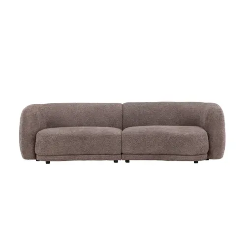 Canapé 3 Places Tissu Bouclé "cielo" 268cm Marron