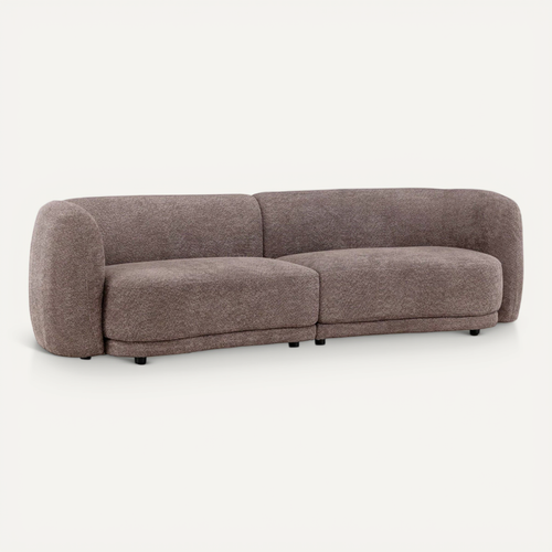 Canapé 3 Places Tissu Bouclé "cielo" 268cm Marron