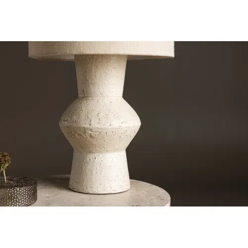 Lampe à Poser En Terre Cuite "valon" 52cm Ivoire