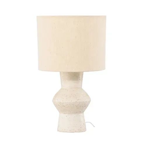 Lampe à Poser En Terre Cuite "valon" 52cm Ivoire