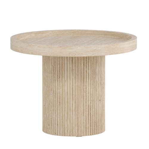 Table Basse Effet Travertin "krille" 60cm Beige