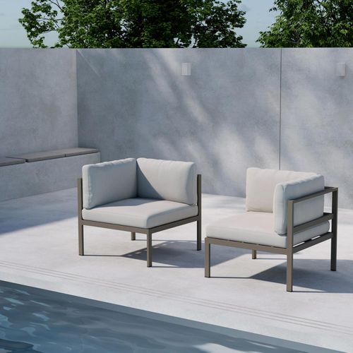 Module Canapé D'angle De Jardin "copacabana" 74cm Marron