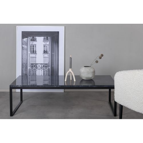 Table Basse En Marbre "estelle" 120cm Gris et Noir